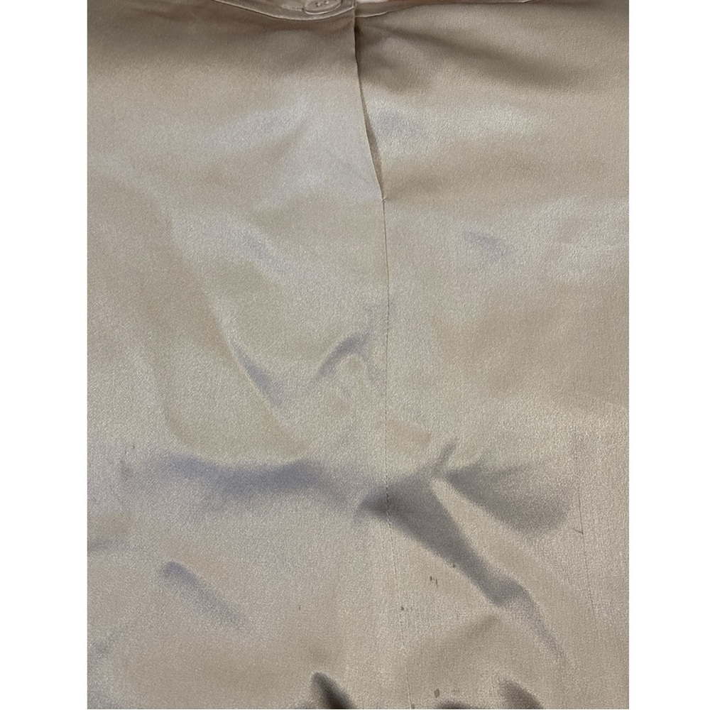 80s TALBOTS SILK PEWTER TAN SLEEK LONG SLEEVE & JEWEL NECKLINE MINIMALIST SZ 6 - Picture 9 of 10